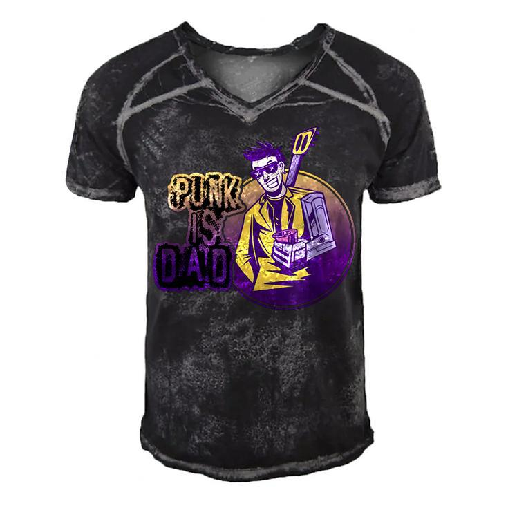 Punk Is Dad Punk Rock Music Punk Rocker  Gift For Women Men's Short Sleeve V-neck 3D Print Retro Tshirt