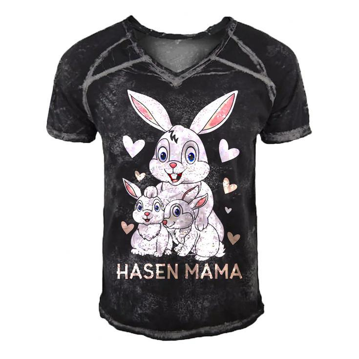 Rabbit Mum Design Cute Bunny Outfit For Girls  Gift For Women Men's Short Sleeve V-neck 3D Print Retro Tshirt