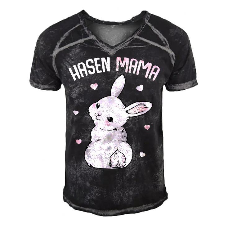 Rabbit Mum  With Rabbit Easter Bunny  Gift For Women Men's Short Sleeve V-neck 3D Print Retro Tshirt