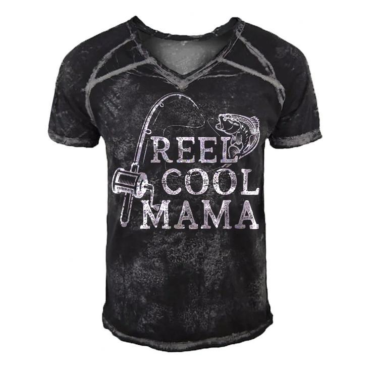 Retro Reel Cool Mama Fishing Fisher Mothers Day  Gift For Womens Gift For Women Men's Short Sleeve V-neck 3D Print Retro Tshirt