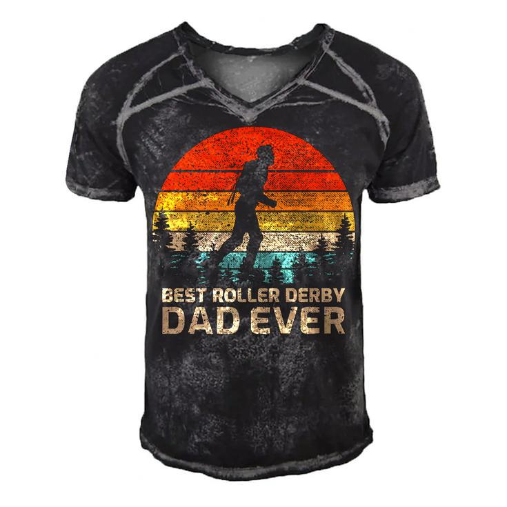 Retro Vintage Best Roller Derby Dad Ever Fathers Day   Gift For Mens Gift For Women Men's Short Sleeve V-neck 3D Print Retro Tshirt