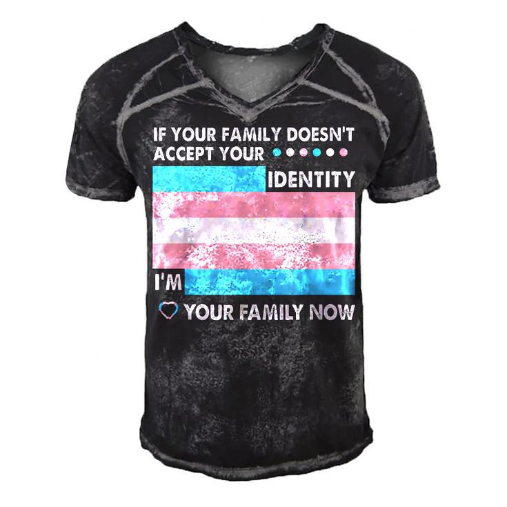 Transgender Support Funny Trans Dad Mom Lgbt Ally Pride Flag  Gift For Women Men's Short Sleeve V-neck 3D Print Retro Tshirt