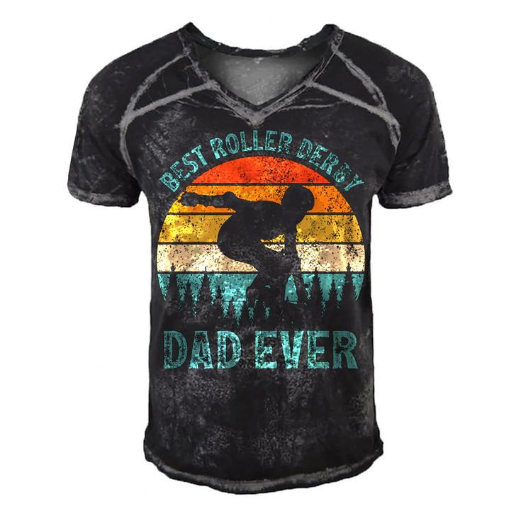 Vintage Retro Best Roller Derby Dad Ever Fathers Day   Gift For Women Men's Short Sleeve V-neck 3D Print Retro Tshirt