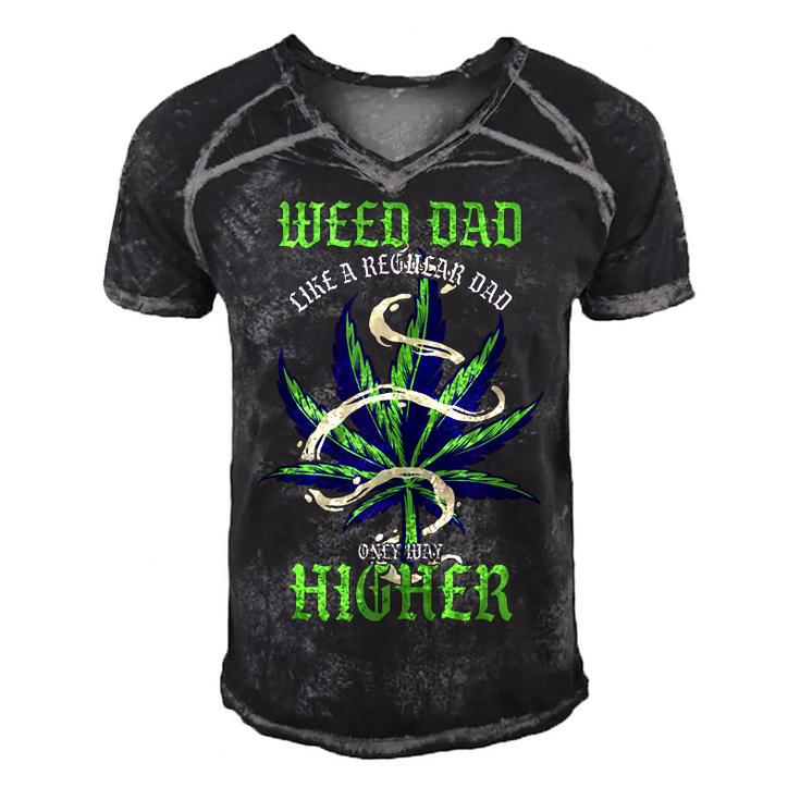 Weed Dad Like Regular Dad Only Way Higher | Pothead  Gift For Mens Gift For Women Men's Short Sleeve V-neck 3D Print Retro Tshirt