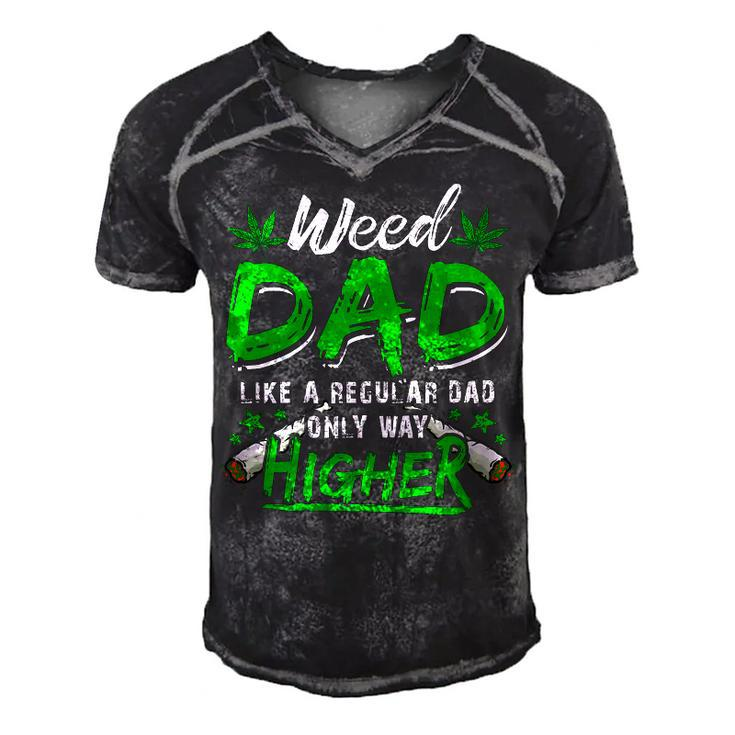 Weed Dad Marijuana Funny 420 Cannabis Thc For Fathers Day   Gift For Women Men's Short Sleeve V-neck 3D Print Retro Tshirt