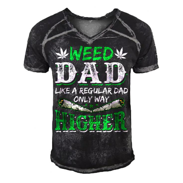 Weed Dad Marijuana Funny 420 Cannabis Thc Pumpkin Themed Gift For Women Men's Short Sleeve V-neck 3D Print Retro Tshirt