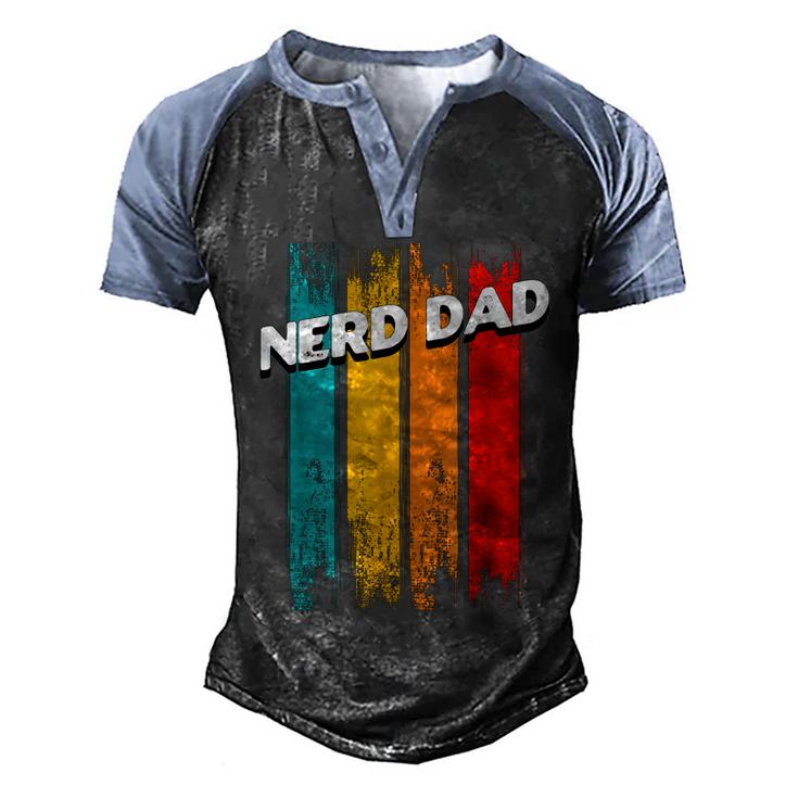Nerd Dad Conservative Daddy Protective Father Men's Henley Raglan T-Shirt