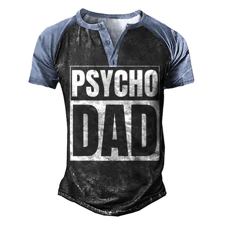 Weapons For Psycho Dad Handgun Lovers Men's Henley Raglan T-Shirt