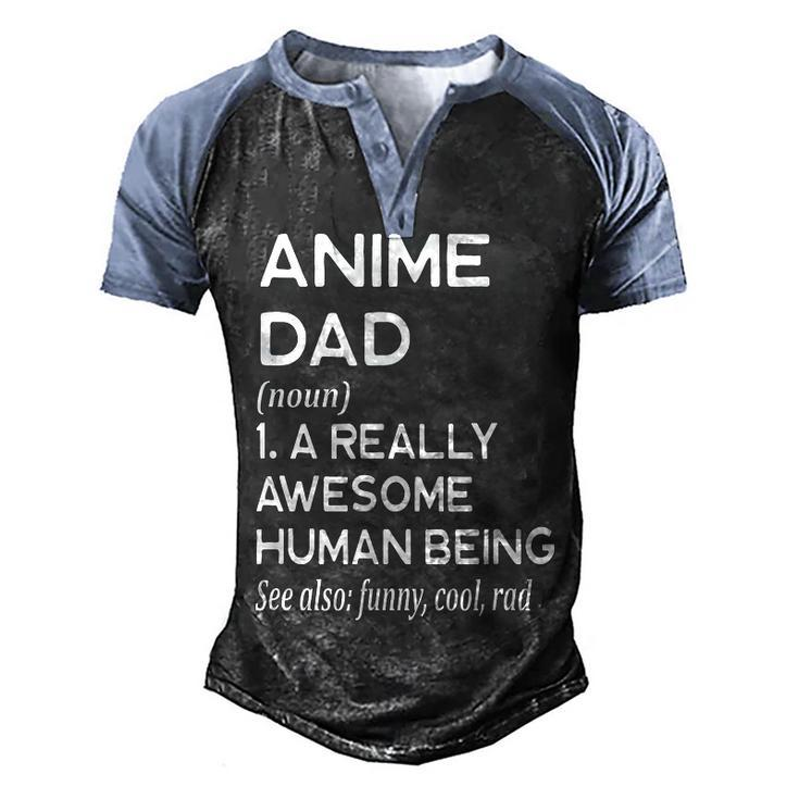 Anime Dad Definition Men's Henley Raglan T-Shirt