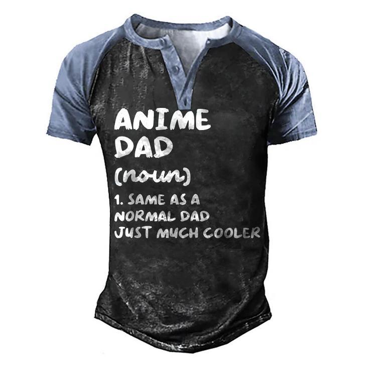 Anime Dad Definition Japanese Men's Henley Raglan T-Shirt