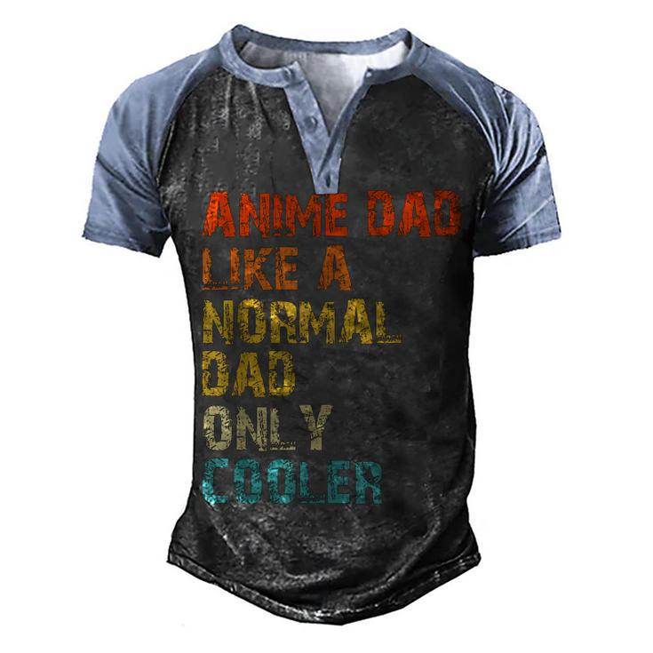 Anime Dad Like A Normal Dad But Cooler Fathers Day Anime Men's Henley Raglan T-Shirt