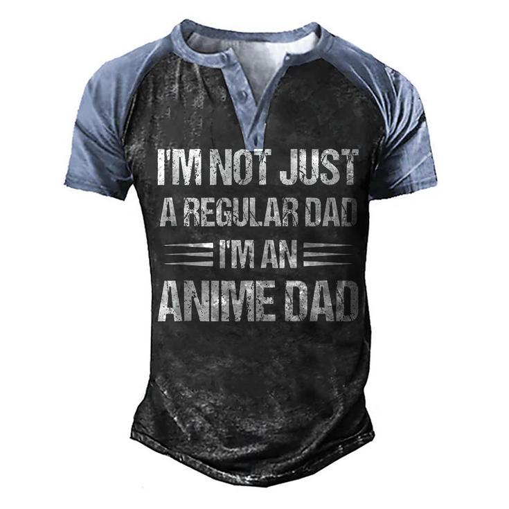 Anime Fathers Birthday Im An Anime Dad Fathers Day Anime Men's Henley Raglan T-Shirt