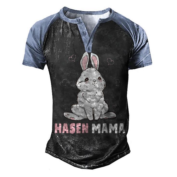 Cute Bunny Easter Rabbit Mum Rabbit Mum Men's Henley Raglan T-Shirt