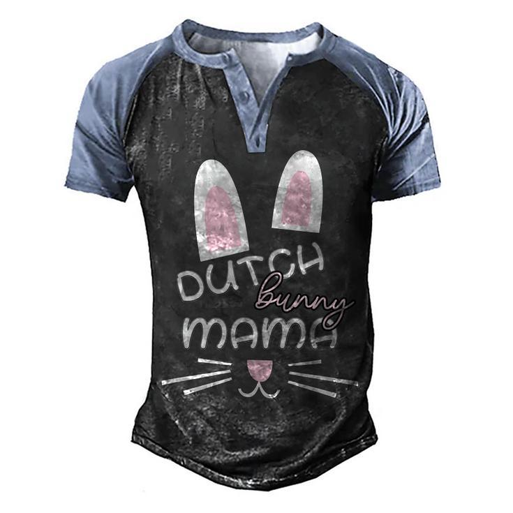 Dutch Rabbit Mum Rabbit Lover Men's Henley Raglan T-Shirt