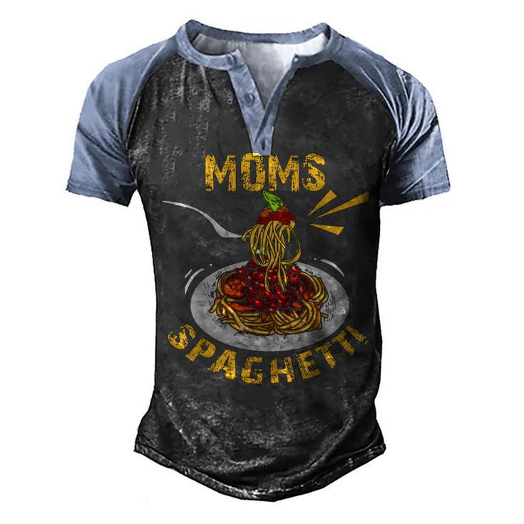 Moms Spaghetti Food Lovers Novelty Men's Henley Raglan T-Shirt