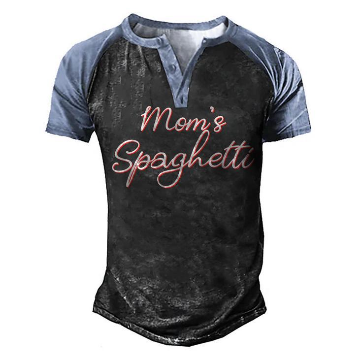 Moms Spaghetti And Meatballs Lover Meme Men's Henley Raglan T-Shirt