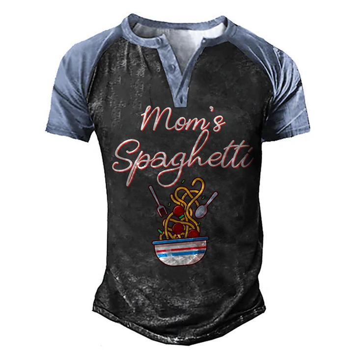 Moms Spaghetti And Meatballs Meme Food Men's Henley Raglan T-Shirt