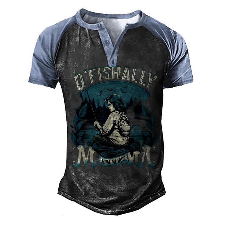 Ofishally The Best Mama Fishing Rod Mommy Men's Henley Raglan T-Shirt