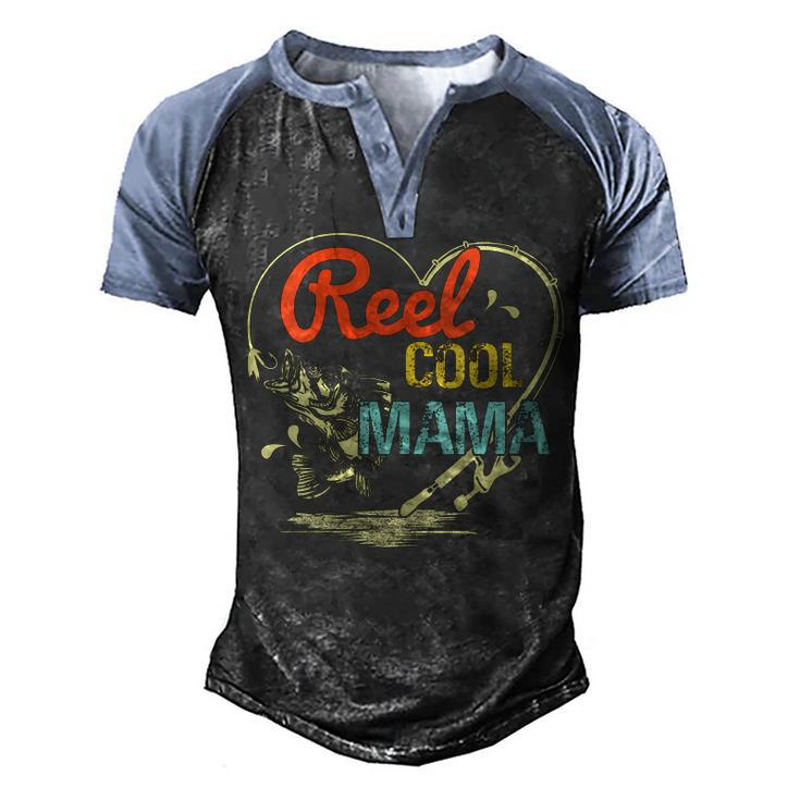 Reel Cool Mama Fishing For Men's Henley Raglan T-Shirt
