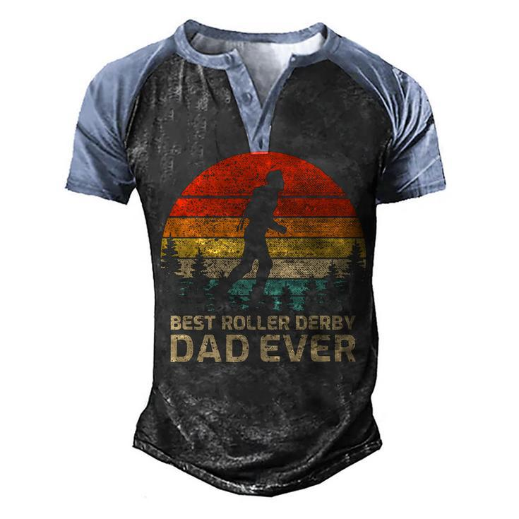 Retro Vintage Best Roller Derby Dad Ever Fathers Day  Men's Henley Raglan T-Shirt