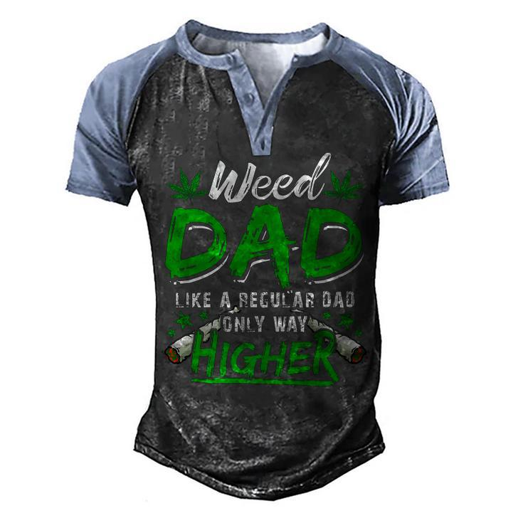 Weed Dad Marijuana 420 Cannabis Thc For Fathers Day Men's Henley Raglan T-Shirt