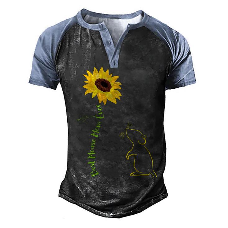 Best Mouse Mom Ever Sunflower Mouse Mama Mouse Mouse Men's Henley Raglan T-Shirt