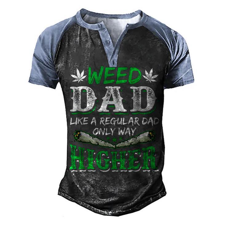 Weed Dad Marijuana 420 Cannabis Thc Pumpkin Themed Men's Henley Raglan T-Shirt