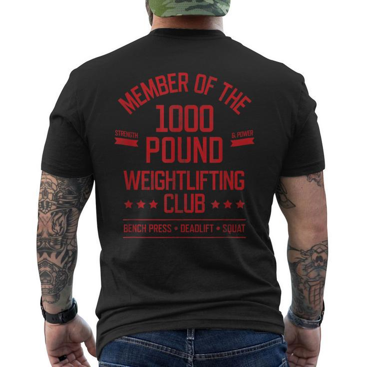 1000 Pound Weightlifting Club Strong Powerlifter Men's T-shirt Back Print