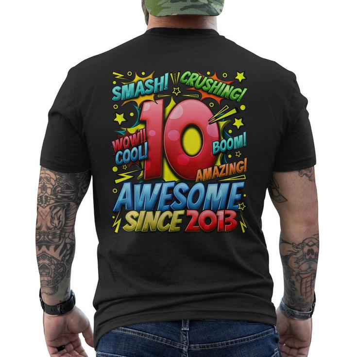 10Th Birthday Comic Style Awesome Since 2013 10 Year Old Boy  Mens Back Print T-shirt