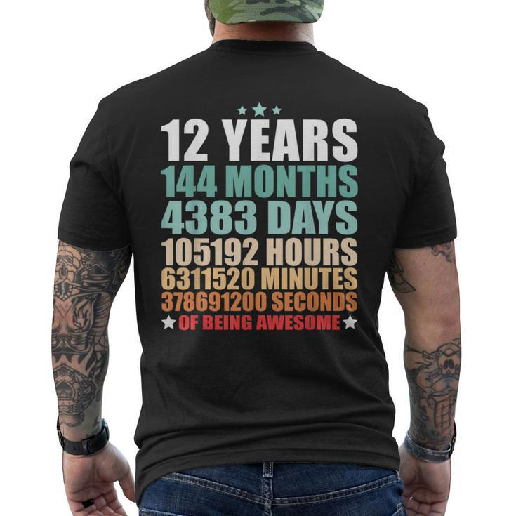 12 Years 144 Months Of Being Awesome Funny Twelve Years Old Mens Back Print T-shirt