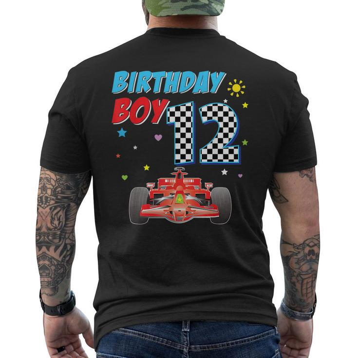 12Th Twelfth Happy Birthday Racing Car Boy 12 Year Old Kid Racing Funny Gifts Mens Back Print T-shirt