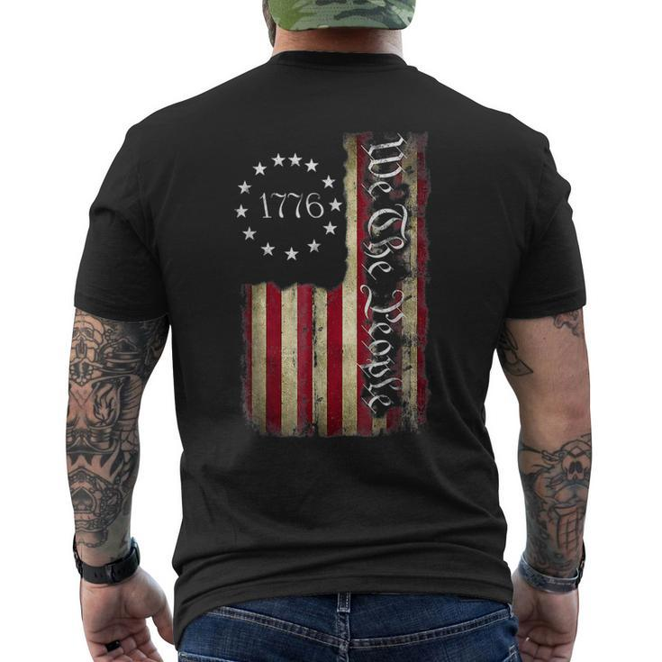 1776 We The People Patriotic American Flag 4Th Of July Usa  Mens Back Print T-shirt