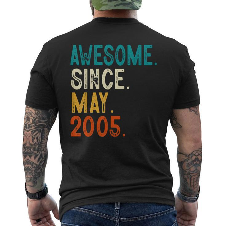 18 Year Old Awesome Since May 2005 18Th Birthday Men's Back Print T-shirt