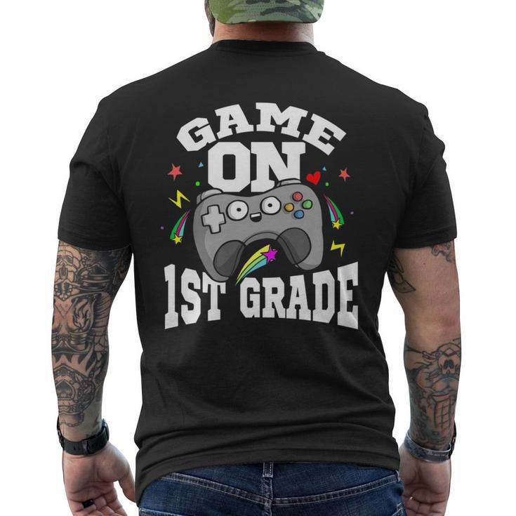 1St Grade Teacher & Student - Game On Video Controller  Gifts For Teacher Funny Gifts Mens Back Print T-shirt