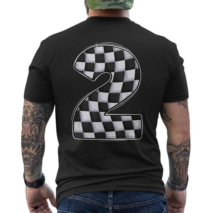 2 Year Old Pit Crew Boy Two Car Racing 2Nd Birthday Race Car  Mens Back Print T-shirt