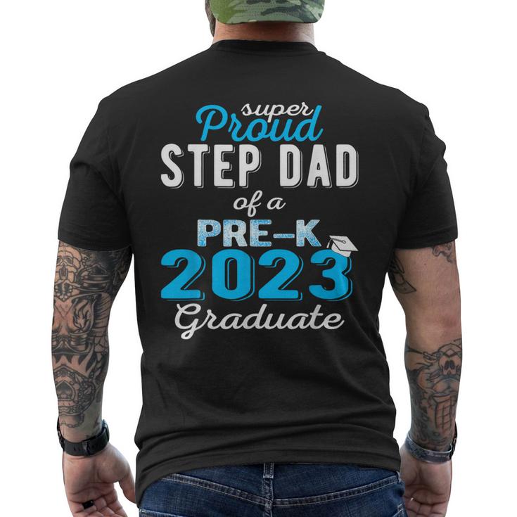 Proud Step Dad Of Pre K School Graduate 2023 Graduation Step Men's Back Print T-shirt