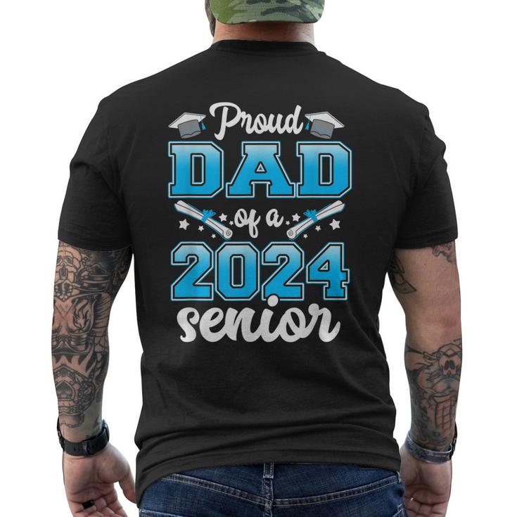 Proud Dad Of A Class Of 2024 Senior Heart Graduation Men's Back Print T-shirt