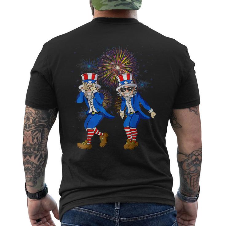 Uncle Sam Griddy Cool 4Th Of July Independence Day Men's Back Print T-shirt