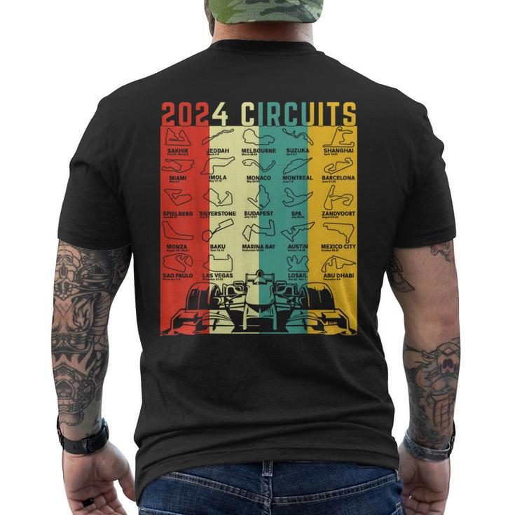 2024 Schedule Formula Racing Formula Car Retro Vintage Men's T-shirt Back Print