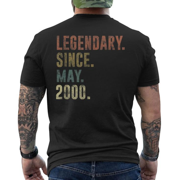 21St 2000 Birthday Vintage Legendary Since May 2000 Men's Back Print T-shirt