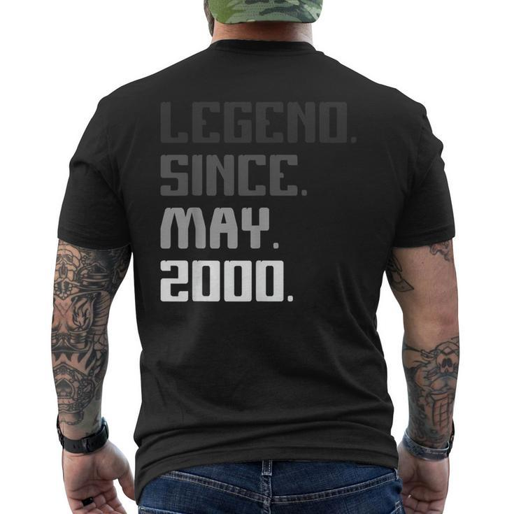 21St Birthday Gifts 21 Years Old Legend Since May 2000 Men's Crewneck Short Sleeve Back Print T-shirt