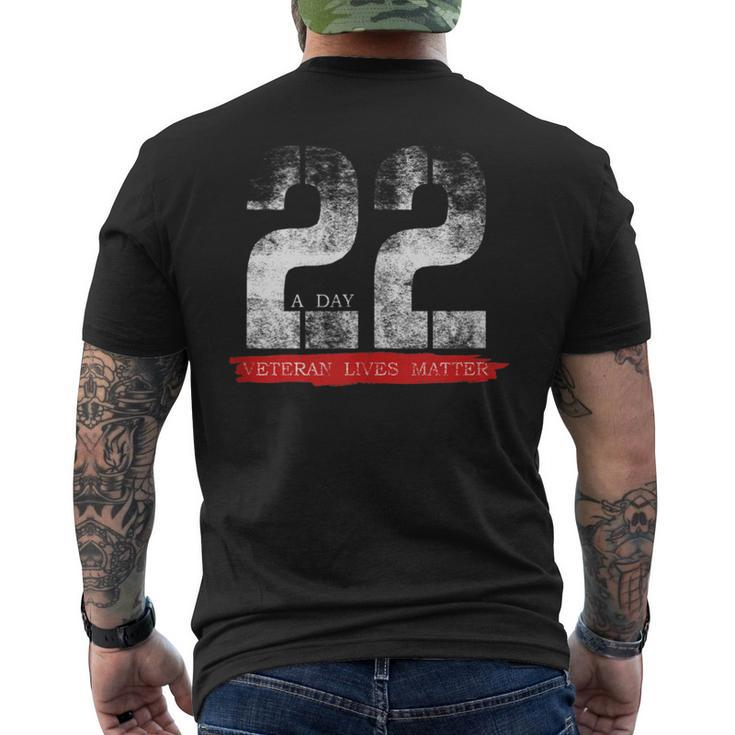 22 A Day Veteran Lives Matter Military Suicide Awareness Men's T-shirt Back Print