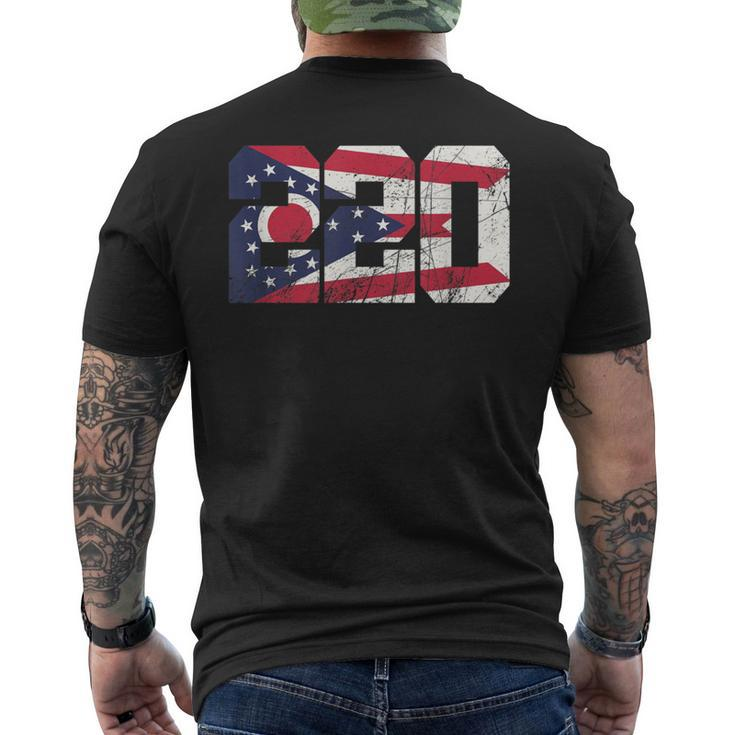 220 Area Code Flag Of Ohio State Vintage Men's T-shirt Back Print