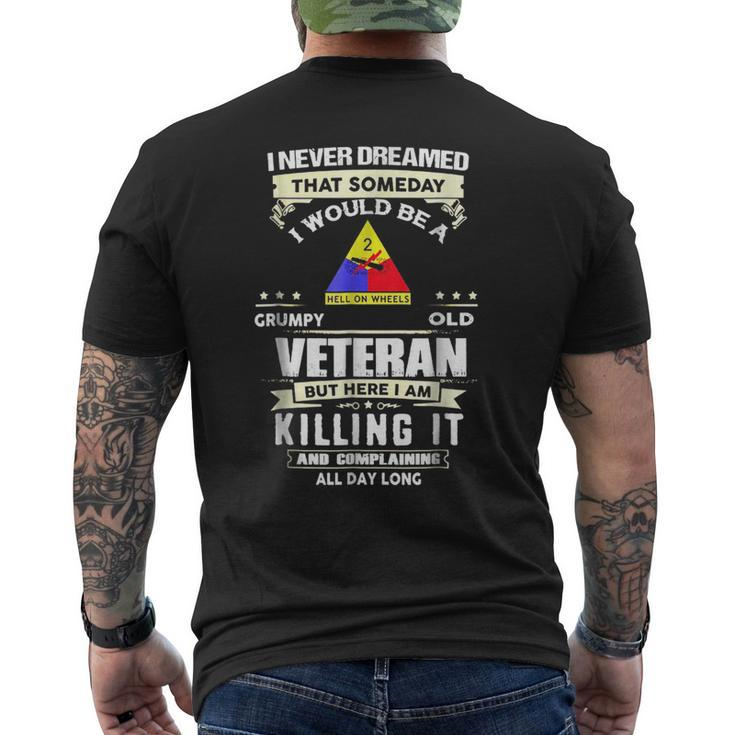 2Nd Armored Division Veteran Men's Back Print T-shirt