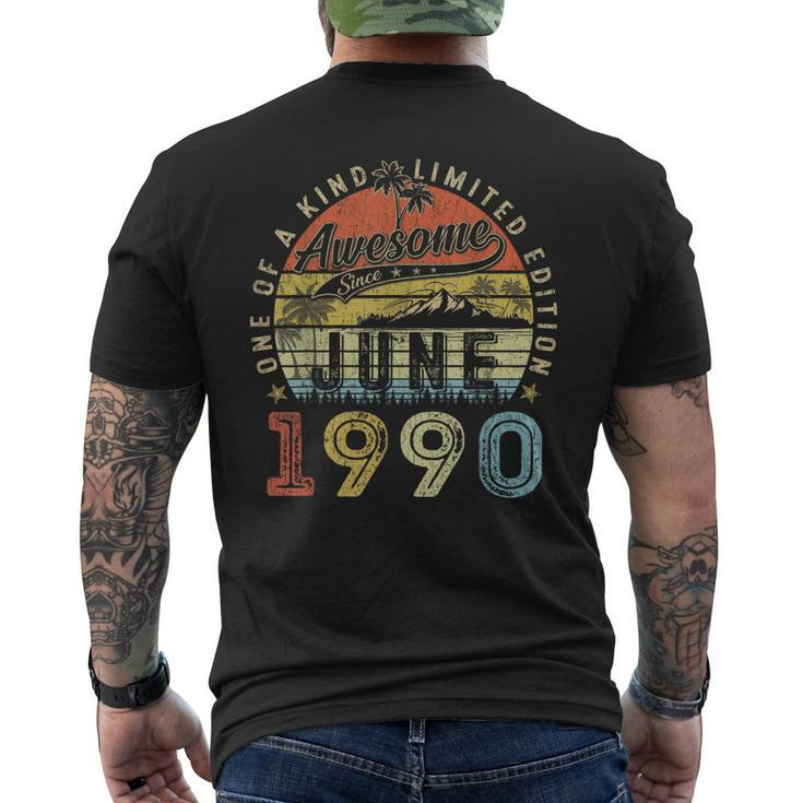 33 Year Old Awesome Since June 1990 33Th Birthday  Mens Back Print T-shirt