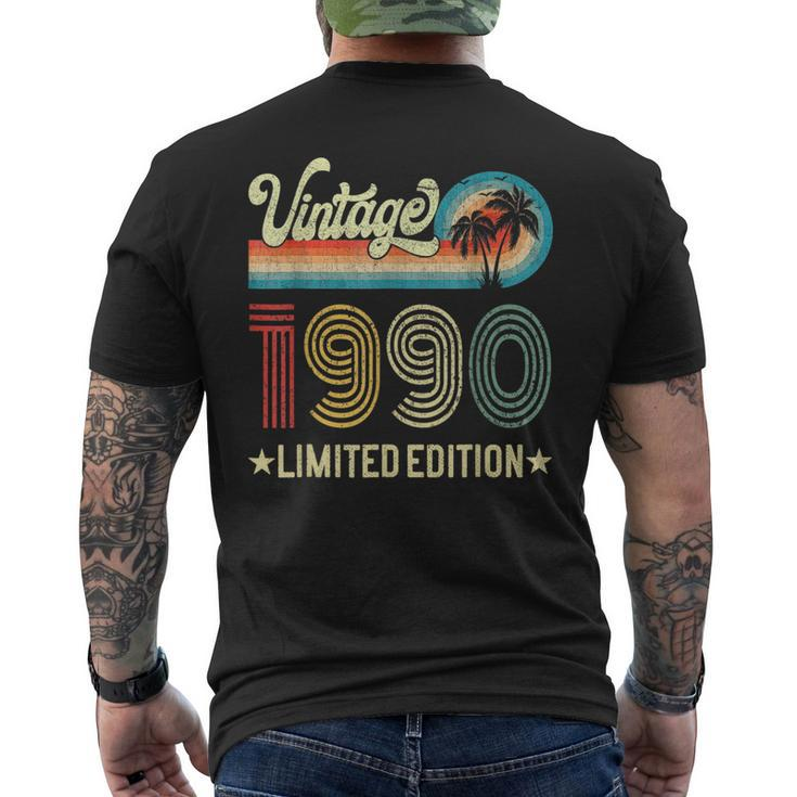 33 Years Old Vintage 1990 Limited Edition 33Rd Birthday Mens Back Print T-shirt