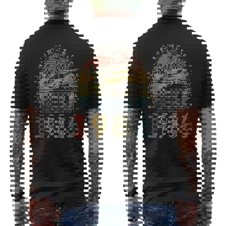 37 Year Old Awesome Since July 1986 37Th Birthday Mens Back Print T-shirt
