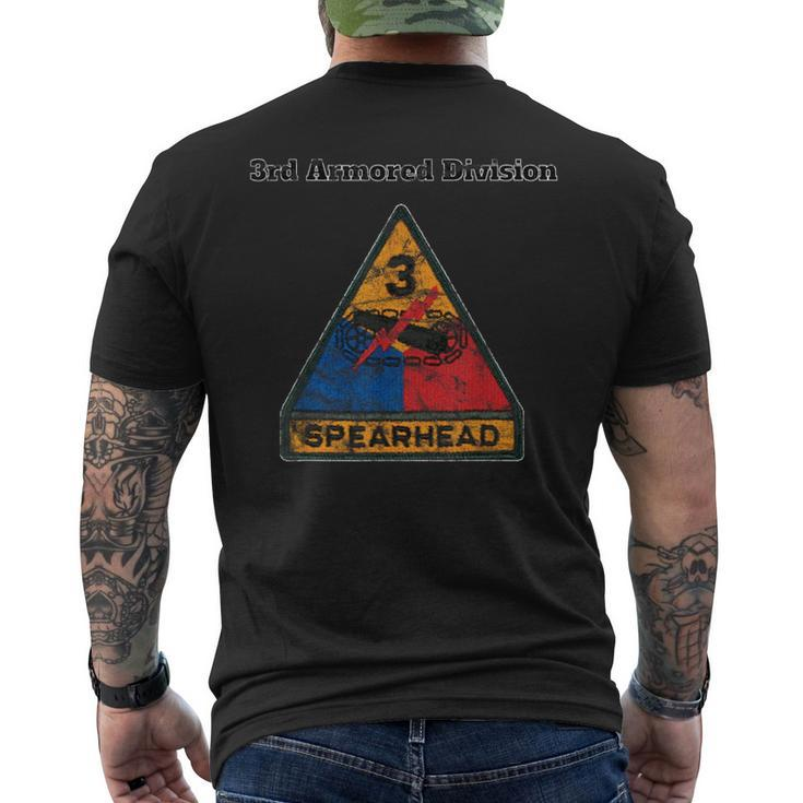 3Rd Armored Division Distress Color Spearhead Men's T-shirt Back Print