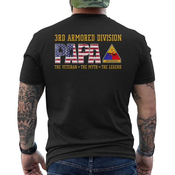 3Rd Armored Division Papa The Veteran The Legend Men's Back Print T-shirt