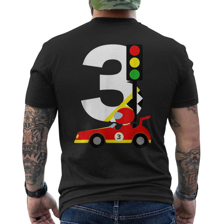 3Rd Birthday Race Car Racer 3 Yrs Old Birthday Boy Toddler Mens Back Print T-shirt